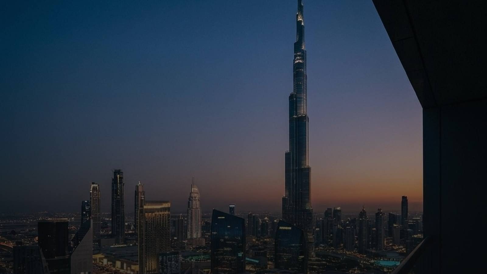 Dubai skyline at dusk
